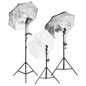vidaXL belysningssæt til fotostudio med stativer og paraplyer