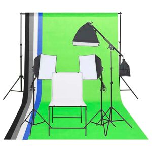 vidaXL Kit de iluminación de estudio fotográfico con mesa para bodegón