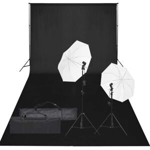 vidaXL Kit de estudio fotográfico con set de luces y fondo