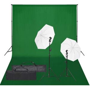 vidaXL Kit de estudio fotográfico con set de luces y fondo