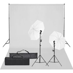 vidaXL Kit de estudio fotográfico con set de luces y fondo