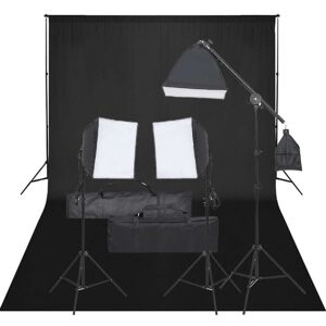 vidaXL Kit de estudio fotográfico con set de luces y fondo