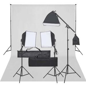 vidaXL Kit de estudio fotográfico con set de luces y fondo