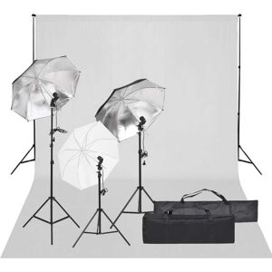 vidaXL Kit de estudio fotográfico con set de luces y fondo