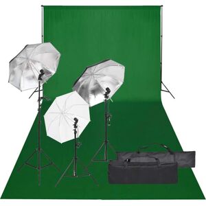 vidaXL Kit de estudio fotográfico con set de luces y fondo