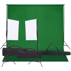 vidaXL Kit de estudio fotográfico con set de luces y fondo