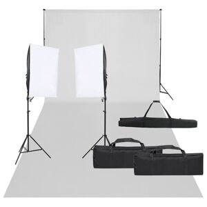 vidaXL Kit de estudio fotográfico con set de luces y fondo