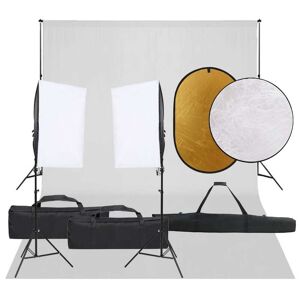 3094760 vidaXL Kit de studio photo avec éclairage toile de fond et réflecteur - Publicité
