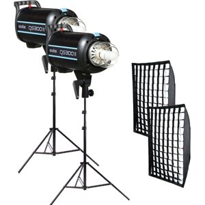 GODOX Kit Complet de Studio avec 2 Flash QS300II