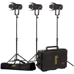 Ikan Stryder SFB150 150W 3-Point Bi-Color Fresnel LED Light Kit, Case,Gold Mount