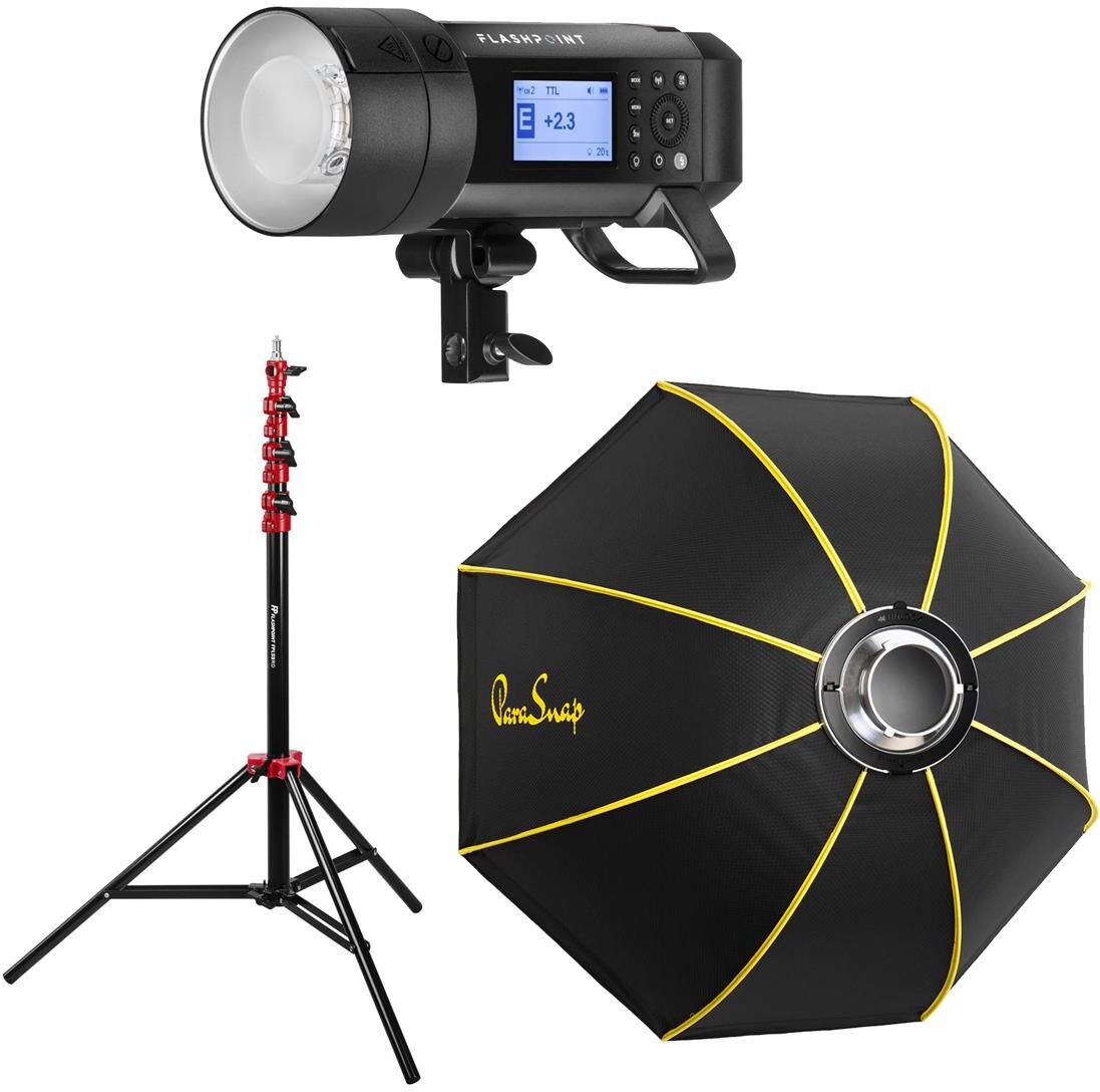 Flashpoint XPLOR 400 Pro TTL R2 Monolight, w/44&quot; Octa Softbox, 9.5' Light Stand