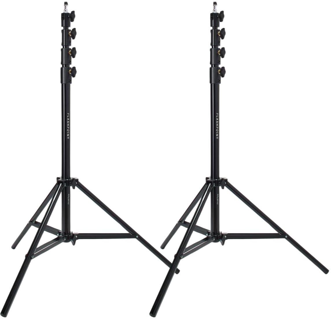 Flashpoint 2x Pro Air-Cushioned Heavy-Duty Light Stand (Black, 9.5')