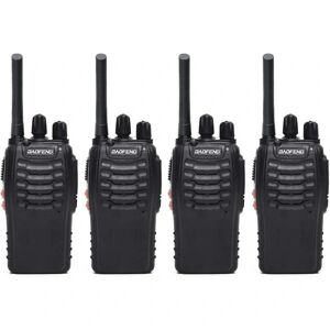 WATERBERST Baofeng Bf-888s(bf-88a) Frs Radio Walkie Talkie 0,5w 16-kanals tovejsradio med ørestykke, led lommelygte, usb oplader 4 pakke