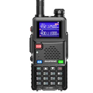 Talkie-walkie Baofeng UV-5RH 5W Tri-bande UE Écran de 1,77 pouces Grande portée Radio bidirectionnelle rechargeable de t