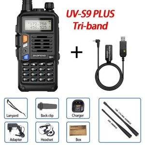 Radio-transmetteur puissant Baofeng UV-S9 Plus Walkie Talkie Tri-Band CB 10W VHF UHF 10W Longue Portée jusqu'à 10 km de