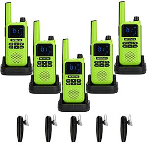 3 Walkie Talkies recargables de largo alcance para adultos – Radios de 2  vías de la NOAA – con auriculares y micrófono, cargador USB de batería