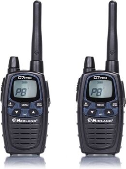 Midland Walkie-Talkie G7 Pro C1090.6 (8 Canais - Até 12 Km - Até 12h - Preto)