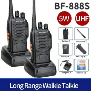 SHEIN 2Pcs Walkie Talkie Baofeng BF-888S Two-Way Radio 16CH Walkie-Talkie Radios Transceiver UHF 400-470MHz Black