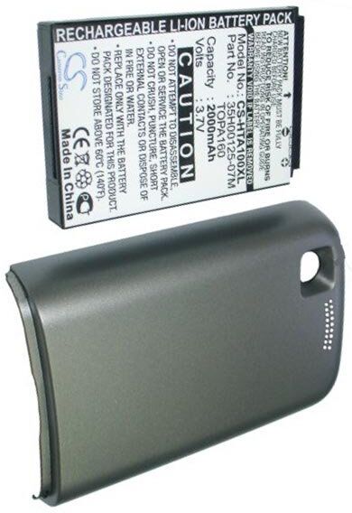 HTC Batteri (2000 mAh 3.7 V, Metallisk grå) passende til Batteri til HTC A3288