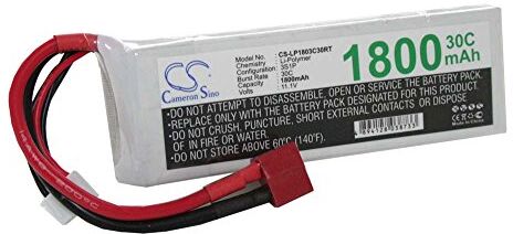 vhbw RC modelltillverkning AKKU Li-Polymer LiPo 1 800 mAh 11,1 V passar för olika racing bilar, helikopter, flygplan och modellbåtar etc.