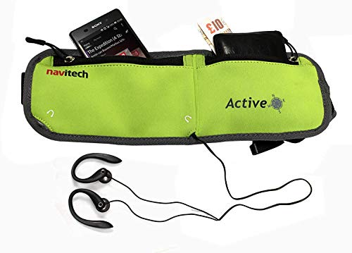 waistb Navitech grön smartphone löpning/jogging vattentåligt sportbälte/midjeband kompatibel med Sony Xperia Z3/Sony Xperia M2 Aqua
