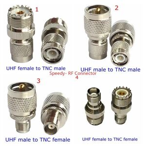 SL16 UHF PL259 SO239 To TNC Male Female Straight Connector UHF SO-239 PL-259 To TNC Coax Brass Nickel Plated RF Coaxial Adapters