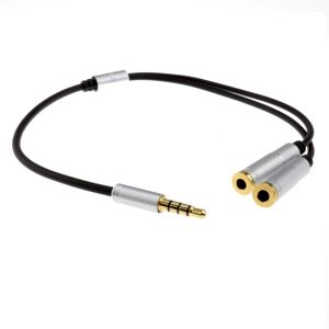 kenable PRO TRRS 3.5mm 4 Pole Headphone Splitter Jack to 2 x Stereo Sockets Cabl