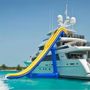 Gueploer Inflatable Floating Pier Yacht Slide Floats Mobile Easy to Install And Inflate Water Park With Inflatable Struts And Netting,19.6Ft/6M