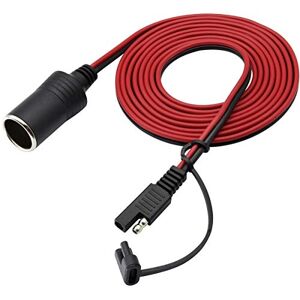 AAOTOKK Cigarette Lighter to SAE Battery Charging Cable,16AWG 12V 2 Pin SAE to Cigarette Lighter Female Plug Quick Release Disconnect Connector Plug Adapter Extension Charging Cable(2.4m/7.8ft-F)