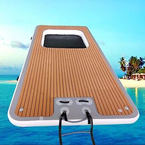 Farih Lake Inflatable Floating Dock, Beach Fishing Pontoon Rafting Platform, Water Inflatable Floating Dock with Non-Slip Mat