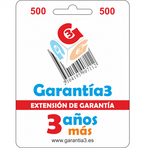 Garantía3 Extensión De Garantía Del Servicio Técnico 3 Años Hasta 500 Euro