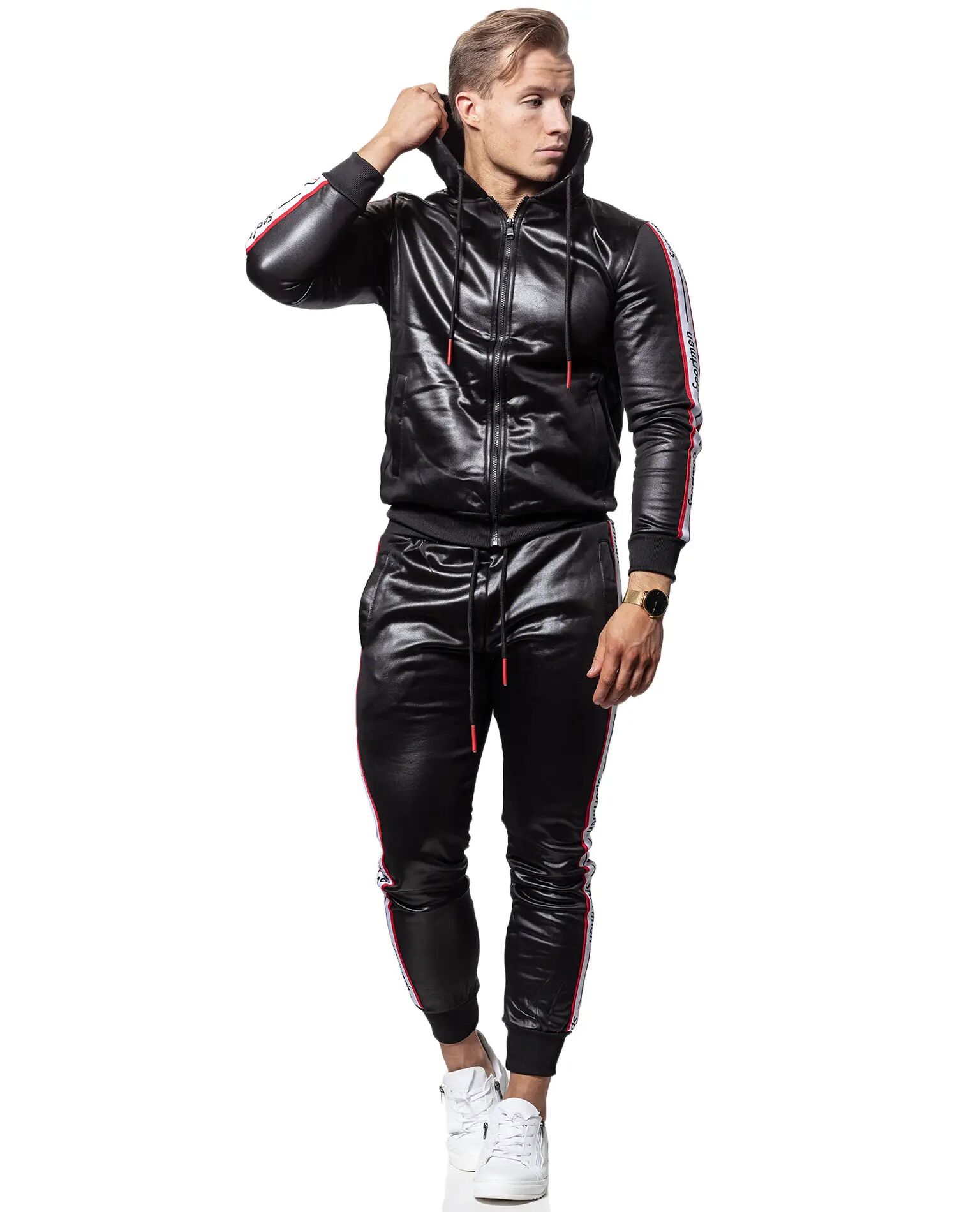 Shine Tracksuit 2pieces Black Jerone