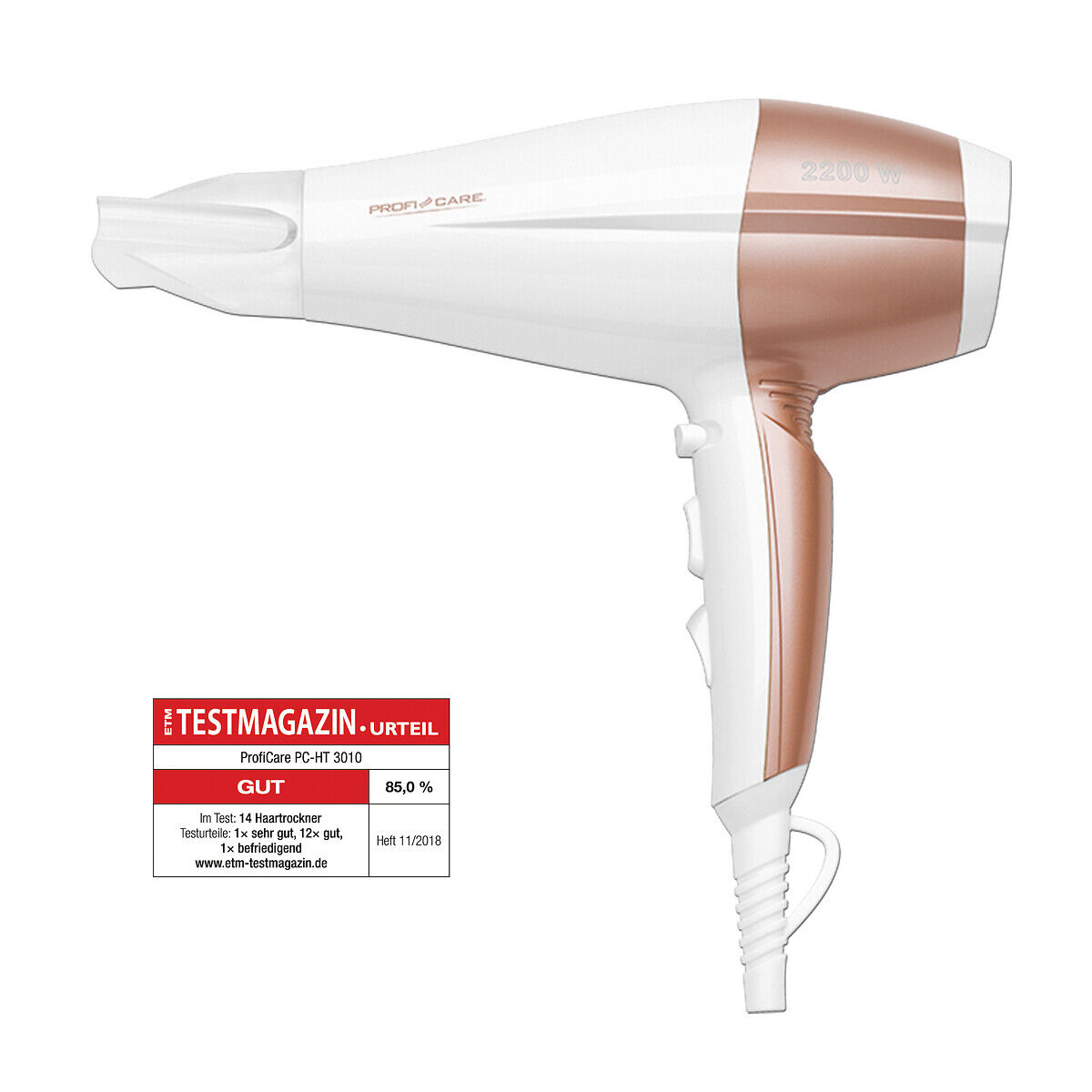 Proficare Secador de cabelo profissional 2200 W, branco, da Proficare   Branco