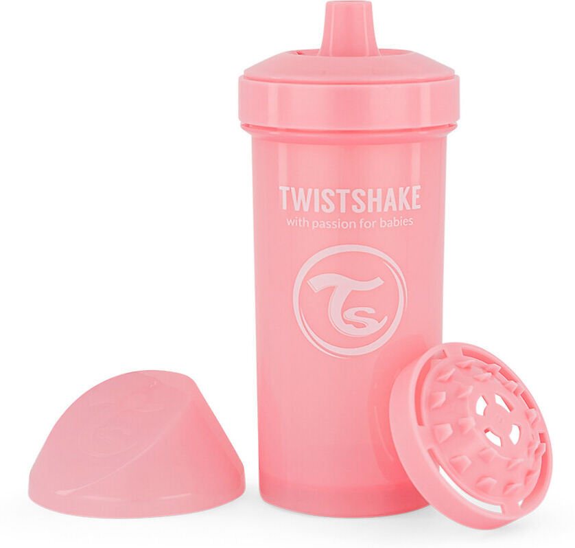 Twistshake Copo de aprendizagem Twistshake Kid Cup Fruit Splash, 12m, em lotes de 2   rosa-pastel