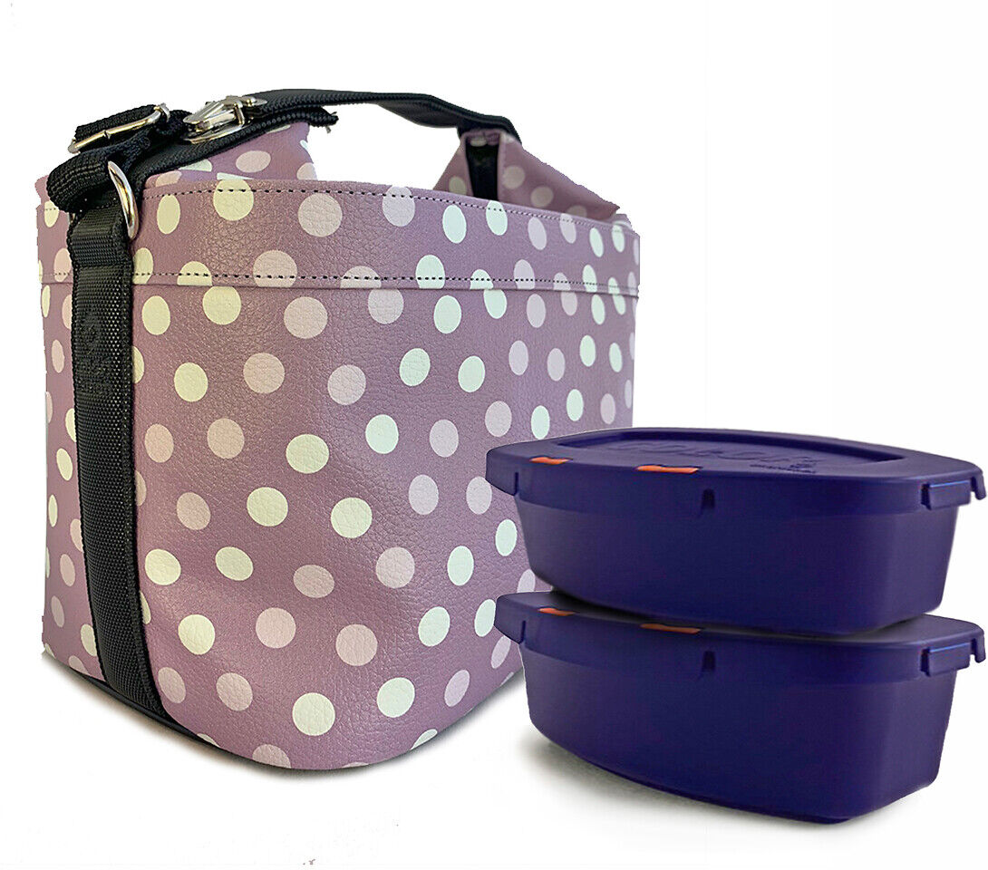 Smartlunch Set Lancheira Cubic e Marmitas 2x550ml Rosa, Smartlunch   Rosa/Violeta