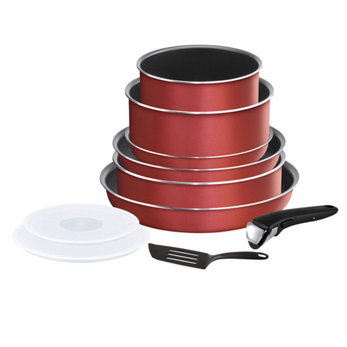 Tefal Trem de cozinha, 10 peças, Ingenio Essential   Vermelho