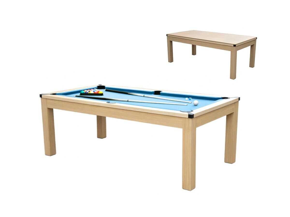 Mesa convertível - Mesa de bilhar e de ping pong BALTHAZAR - 213*112*81.5 cm - Azul