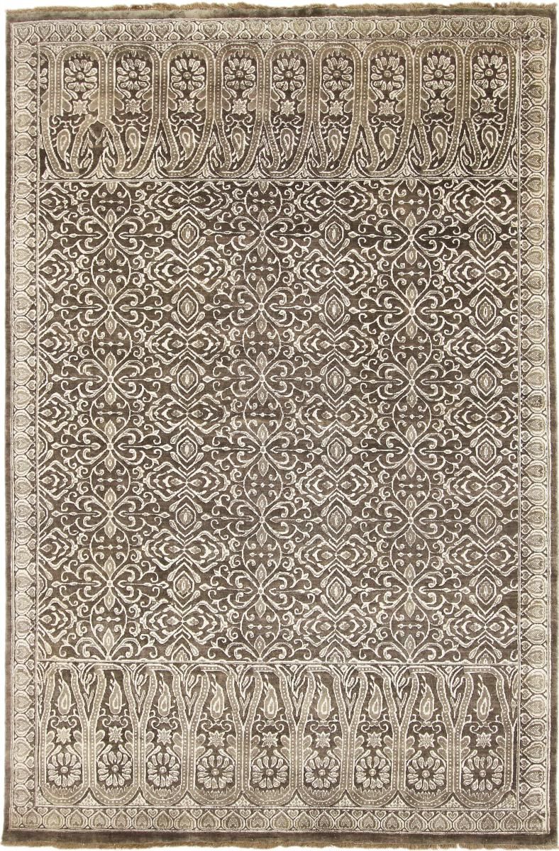 Nain Trading Tapete Sadraa 292x193 Beige/Dark Brown (Índia, Mão-atada, Lã / Seda De Bambu)