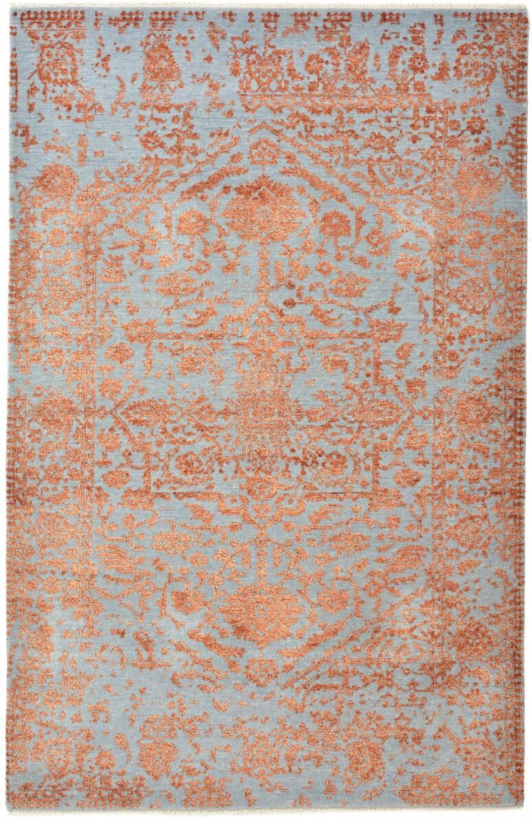 Nain Trading Tapete Sadraa 190x124 Grey/Light Blue (Índia, Lã / Seda De Bambu, Mão-atada)