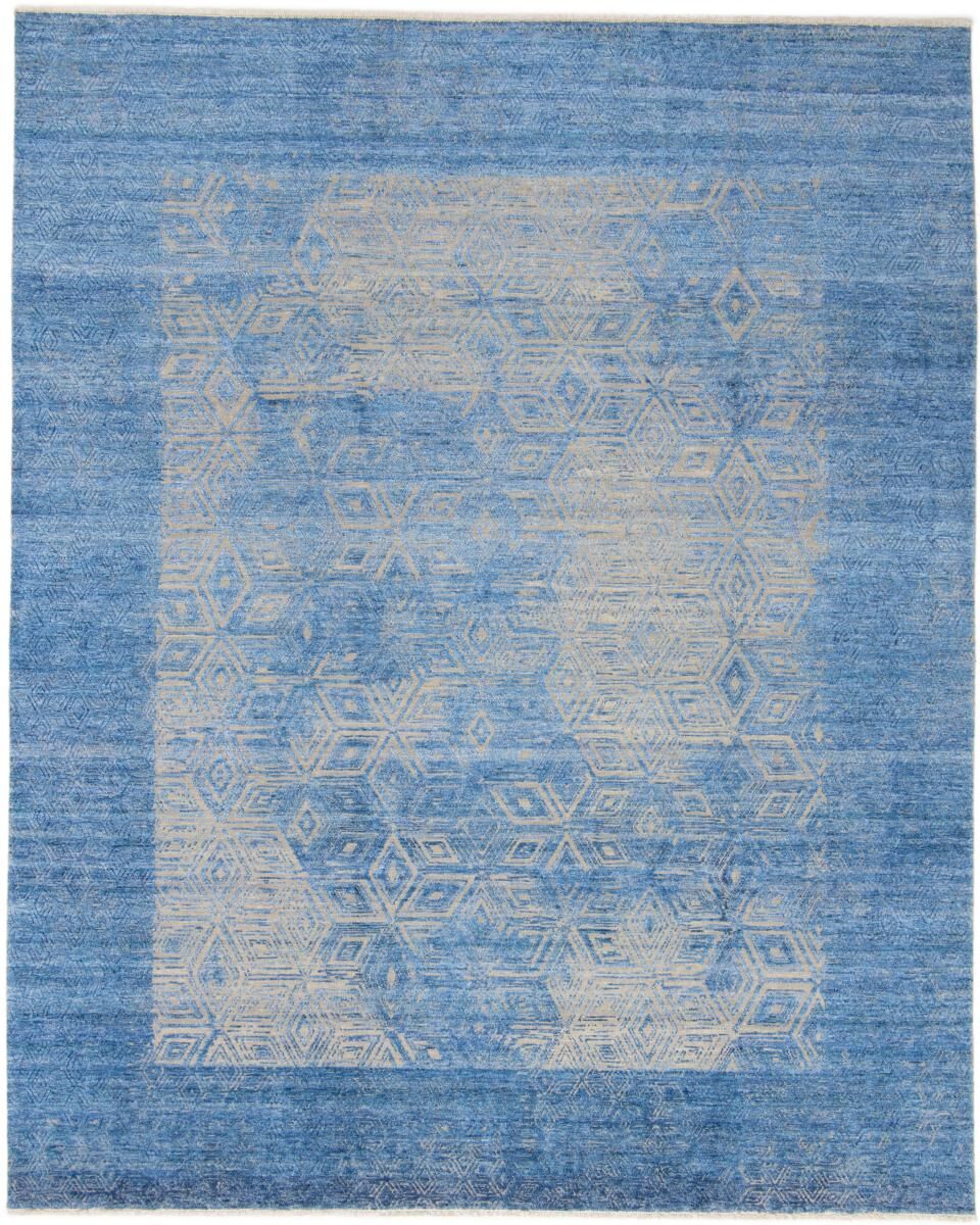 Nain Trading Tapete Sadraa 308x249 Grey/Blue (Índia, Mão-atada, Viscose)