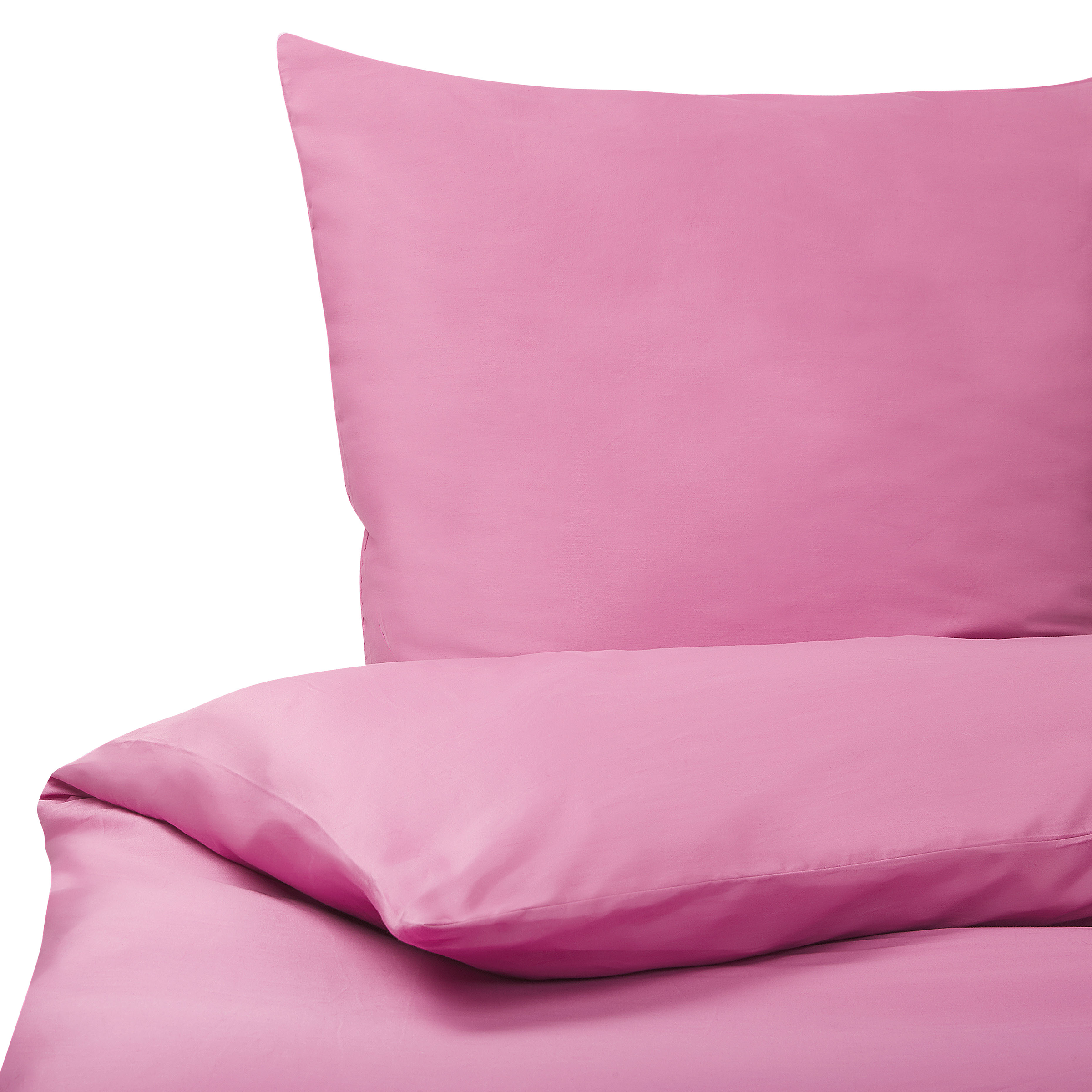 Beliani Conjunto de capas edredão em algodão rosa 200 x 220 cm fronha e capa em padrão sólido design moderno