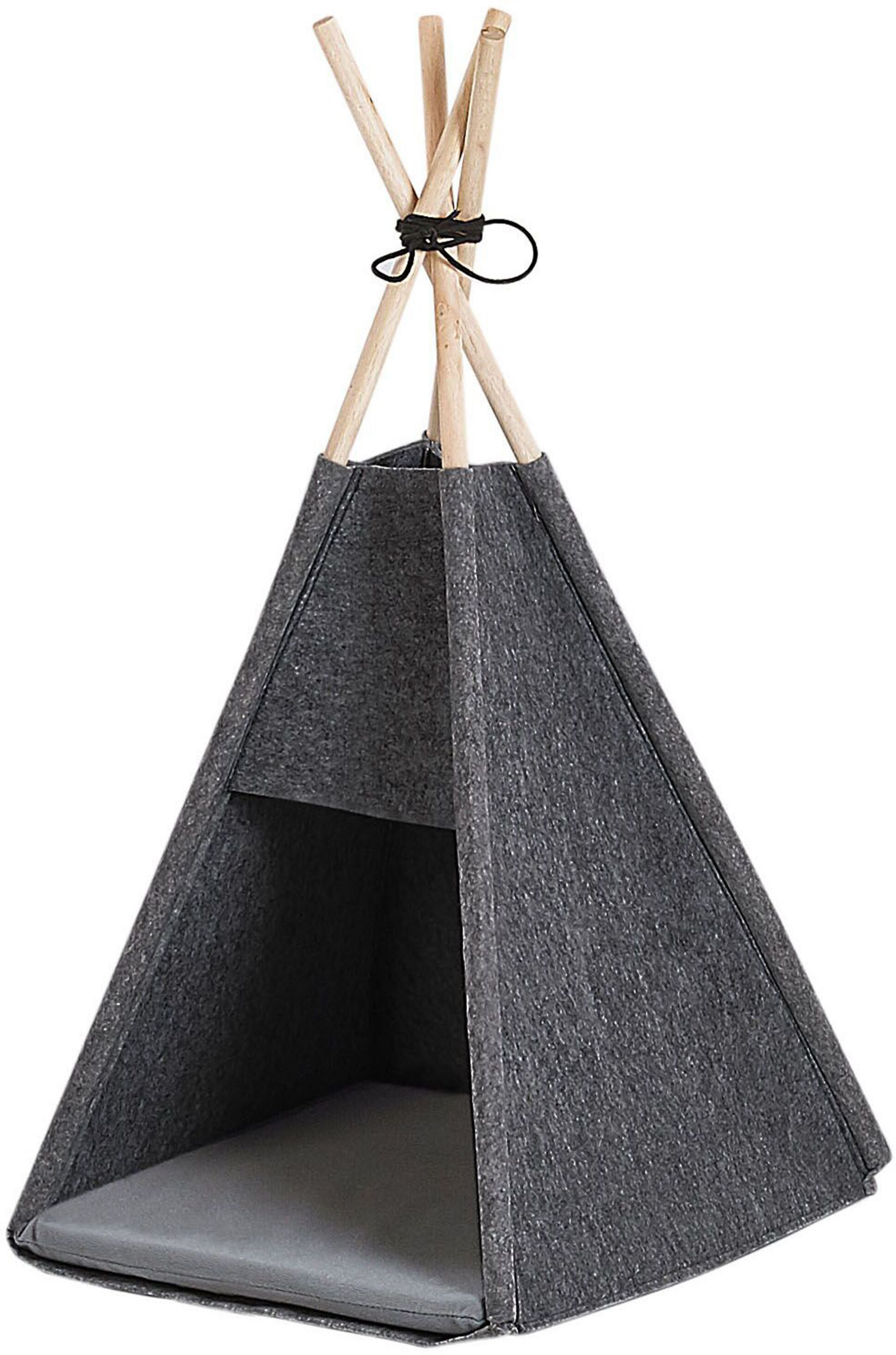 Beliani Tenda cama para animais com almofada de feltro cinzento 35 x 40 cm