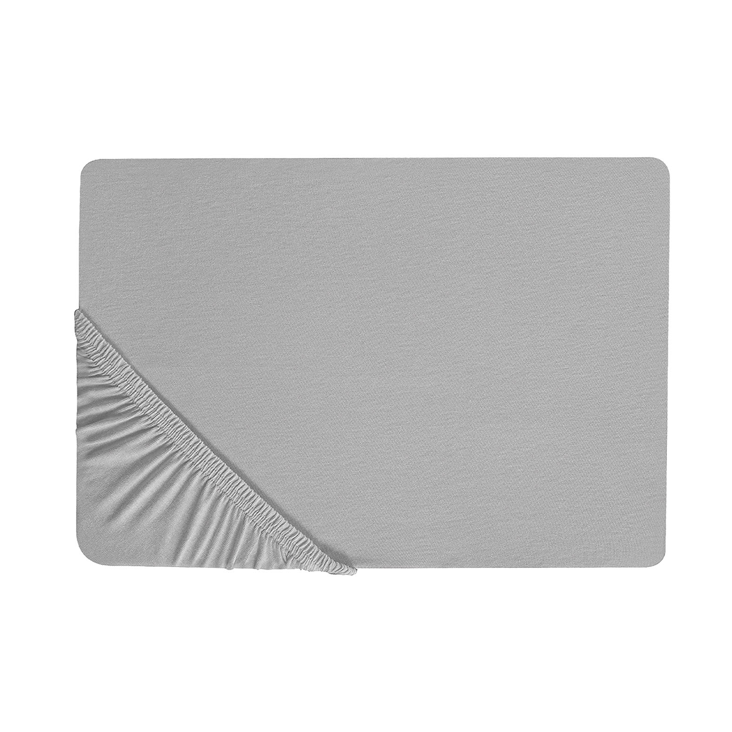 Beliani Lençol-capa em algodão cinzento claro 90 x 200 cm elásticos nas bordas cor uniforme clássico quarto