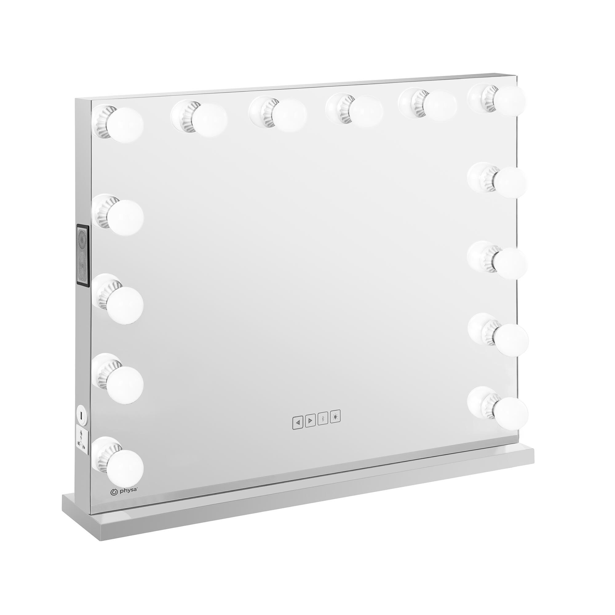 physa Espelho de maquiagem - LED - 68 x 80 cm - 14 lâmpadas LED - altifalante PHY-CMS-13 SILVER