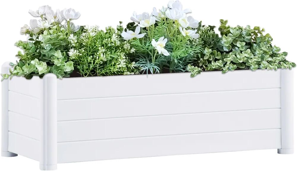 vidaXL Canteiro elevado para jardim PP 100x43x35 cm branco