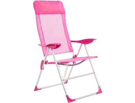 Lolahome Cadeira de Praia (Rosa - Alumínio - 110x61x66 cm)
