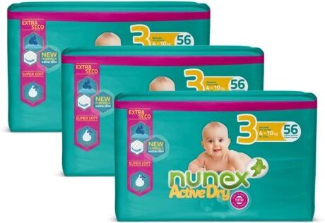 Nunex Fraldas Active Dry (T3 - 4-10 kg - 168 un)