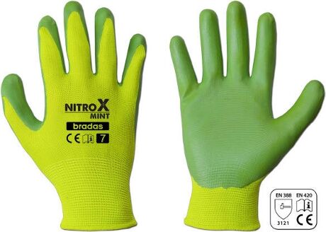 Bradas Luvas de Jardinagem Nitrox Menta (Verde - Tam: 8)