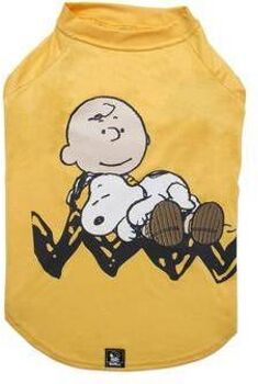 Zooz Pets Roupa para Cães Charlie Brown Sleep Yellow Oficial Snoopy (M - Amarelo)