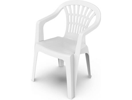 Pro Garden Cadeira Empilhável IPAE Encosto Baixo (Branco - 56x54x80cm)